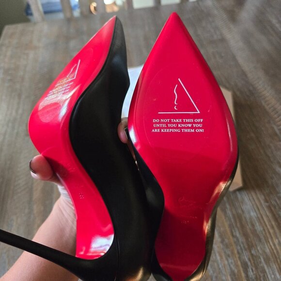 Classic Christian Louboutin Kate 100 Black Patent Leather Heels – Size 39 - Picture 1 of 3